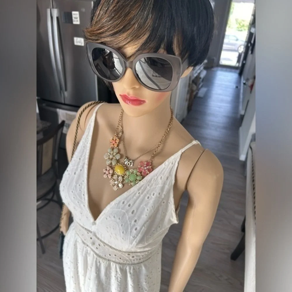 💋NWT black charcoal gunmetal statement oversized round sunglasses 😎 sunshades